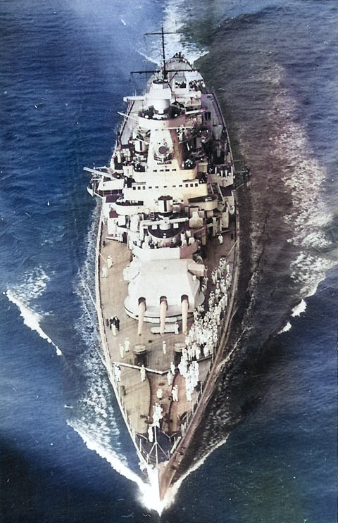 Admiral Graf Spee in the English Channel, Aug 1939, photo 1 of 2 [Colorized by WW2DB]
