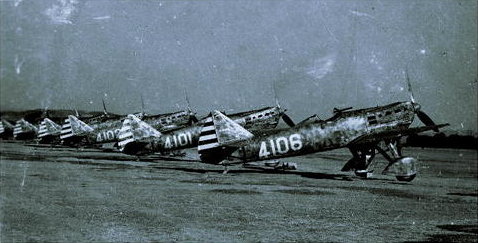 Chinese Air Force D.510 fighters at rest, China, circa 1937-1939