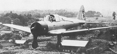 Ki-55 aircraft of Kumagai flight school in flight over Japan, circa 1940s
