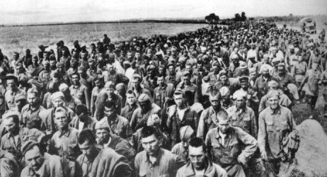 A column of Soviet prisoners of war, Kharkiv, Ukraine, late May or early Jun 1942