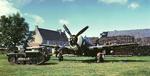 Razorback P-47 of the 355th Fighter Group at rest at Steeple Morden, Cambridgeshire, England, UK, 1943-44. Note Cletrac M-2 High Speed Tractor.