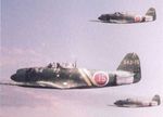 N1K2-J Shiden-kai fighters in flight, 1940s