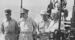 General Douglas MacArthur traveling by PT-Boat across Leyte Gulf off Tacloban, Philippines aboard PT-525, an Elco 80-foot PT-Boat of Motor Torpedo Boat Squadron 36 (MTBRon-36), 24 Oct 1944.