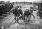 US 89th Infantry Division personnel training in a mock French village, Fort Carson, Colorado, United States, 1942