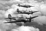 Wellesley bombers in flight, circa 1940s