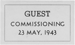 Guest ticket to the commissioning ceremony of USS New Jersey, which took place on 23 May 1943