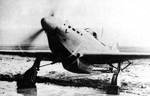 IK-3 fighter on the ground with engine running, 1940s
