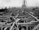 Pier under construction, Naval Ammunition Depot Earle, Middletown, New Jersey, United States, 1943
