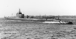 Submarine Growler off Groton, Connecticut, United States for some pre-commissioning trials, 21 Feb 1942. Photo 2 of 2.