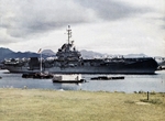 USS Shangri-La at Pearl Harbor, Hawaii, United States, Nov 1956; seen in US Navy publication USS Shangri-La 1956-57 cruise book