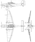 Line drawing for the Junkers Ju-87B-2 Stuka dive-bomber.