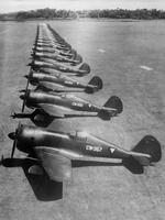 CW-21 B fighters on an airfield in the Netherlands, 1941