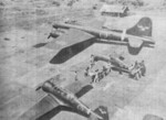 Captured B-17E, CW-22, and CW-21 aircraft with Japanese markings, Java, Dutch East Indies, 1943