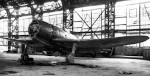 A7M2 Reppu fighter at rest in a hangar, Yokosuka, Japan, Sep 1945, photo 2 of 2