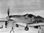 P-39L-1-BE Airacobra aircraft being prepared to be flown to the Soviet Union under the Lend-Lease Program, possibly Nome, Alaska, 1943-1944