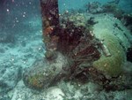Wreck of an engine of a H8K seaplane, Truk (Chuuk), Caroline Islands, 20 Jul 2006