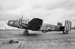 Halifax B Mk III bomber of No. 462 Squadron RAAF at an airfield in Foulsham, England, early 1945