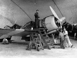 Re.2000 Falco I fighter in maintenance at Pantelleria, Italy