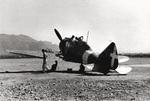 Re.2000 Falco I fighter of the Italian 377th Squadron at rest at an airfield, date unknown, photo 2 of 2