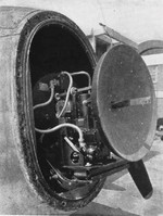 Close-up view of an AN/APS-3 radar mounted on a US Navy PV-2 Harpoon aircraft, 1946; as seen in US Navy publication Naval Aviation News dated Apr 1946