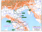 Map showing the Allied advance toward and through the Gothic Line, Italy, 5 Jun-31 Dec 1944