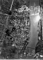 Oita, Japan under aerial attack, Jul 1945