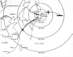 US Air Force map showing Doolittle Raid targets and planned landing fields, 2 of 2
