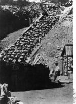 Mauthausen Concentration Camp prisoners working in the quarry, Austria, date unknown 