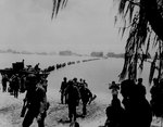 US Army troops disembarking onto Saipan, Mariana Islands, circa Jun-Jul 1944