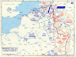 Map noting the front lines of the Western Front of European War and the Operation Market Garden offensive, 15 Sep-15 Dec 1944