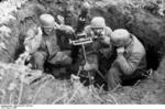 German paratroopers with 8 cm GrW 34 mortar fighting near Cassino, Italy, 1944
