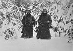 Two German soldiers in snowy terrain, Russia, Dec 1941