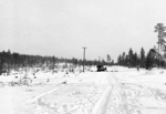 Wrecked Soviet T-26 tank in Finland, near the Kemijärvi-Märkäjärvi road somewhere in western Finland, 1940; this tank was repoted destroyed by Swedish volunteers