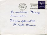 Letter from Lillian Russel to Harry Truman, envelope side 1 of 2, 12 Apr 1951