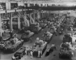 M4 Sherman tanks being built at the Detroit Arsenal Tank Plant, Warren, Michigan, United States, 1940s