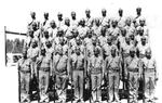 Group portrait of African-American US Marines of 34th Platoon of Camp Lejeune, Jacksonville, North Carolina, United States, circa 1943