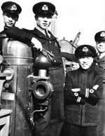Chinese Navy observers aboard a British warship, circa 1944