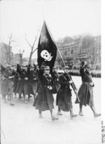 German Nazi SA men in parade, Braunschweig, Germany, 1923