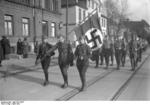 German Nazi SA men in parade, Braunschweig, Germany, Apr 1932