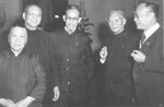 Kang Tongbi, Feng Shaoshan, Zhang Zhijiang, Long Yun, and Chen Mingshu at Huairen Hall in the Zhongnanhai Complex of the Forbidden City, Beijing, China, 1957