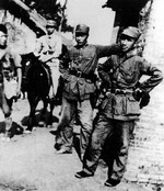 Communist Chinese officers Chen Yi and Su Yu during the Huangqiao battle against Nationalist Chinese forces, Jiangsu Province, China, mid-1940
