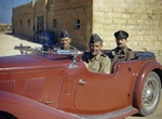 Keith Park and Arthur Coningham in a MG roadster at Malta, Jun 1943