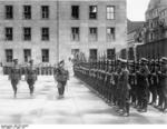 Göring reviewing a Luftwaffe formation at the courtyard of the Reich Aviation Ministry, Berlin, Germany, 16 Mar 1937