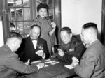 He Yingqin playing cards with others, Taiwan, circa 1950s