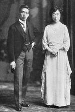 Crown Prince Hirohito and Princess Nagako, early 1924; possibly on the date of their wedding, 24 Jan 1924