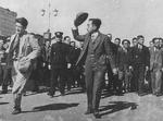 Emperor Showa visiting Ogaki, Gifu, Japan, 25 Oct 1946
