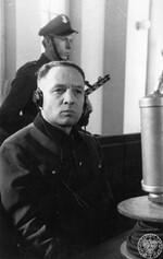 Rudolf Höss on trial at the Supreme National Tribunal, Warsaw, Poland, 11-29 Mar 1947