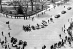 Funeral procession of Douglas MacArthur turning onto Constitution Avenue, Washington DC, United States, 9 Apr 1964; the procession was heading toward Washington National Airport