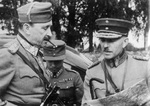 Carl Gustaf Emil Mannerheim and Lennart Oesch during a field exercise in Finnish Karelia, Finland, Aug 1939