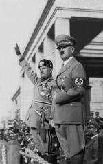 Benito Mussolini and Adolf Hitler, circa 1940